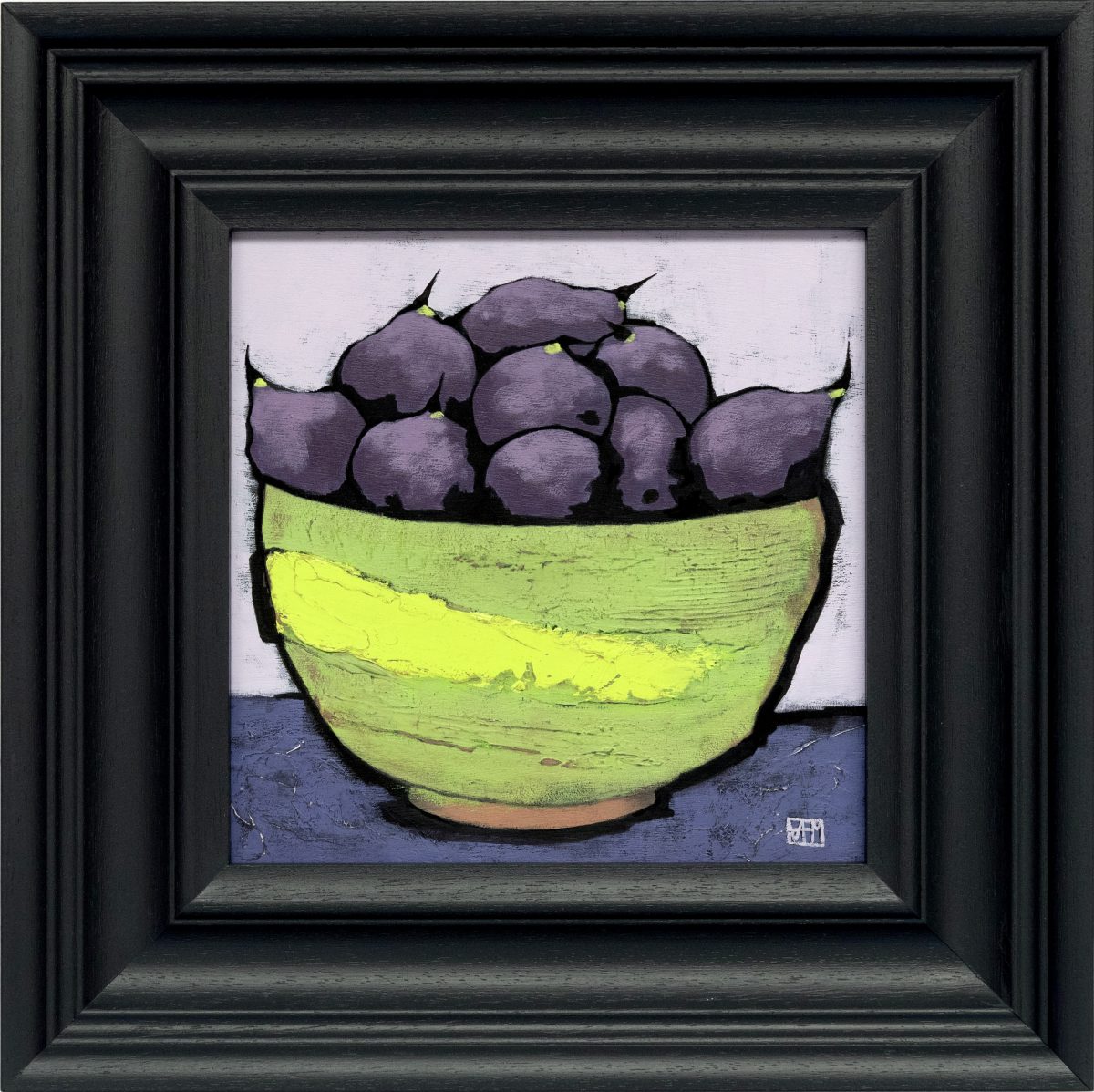 Figs in a Stone Bowl, Acrylic on Board, 35 x 35cms, framed